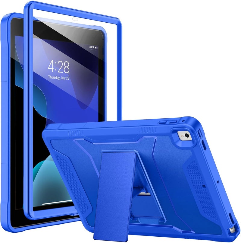 Soke Case for iPad 6th/5th Generation 9.7 Inch 2018/2017,with Built-in Screen Protector and Kickstand, Rugged Full-Body Heavy Duty Protective Cover for Apple iPad Air 2 /Pro 9.7 - Abyss Blue - Image 1
